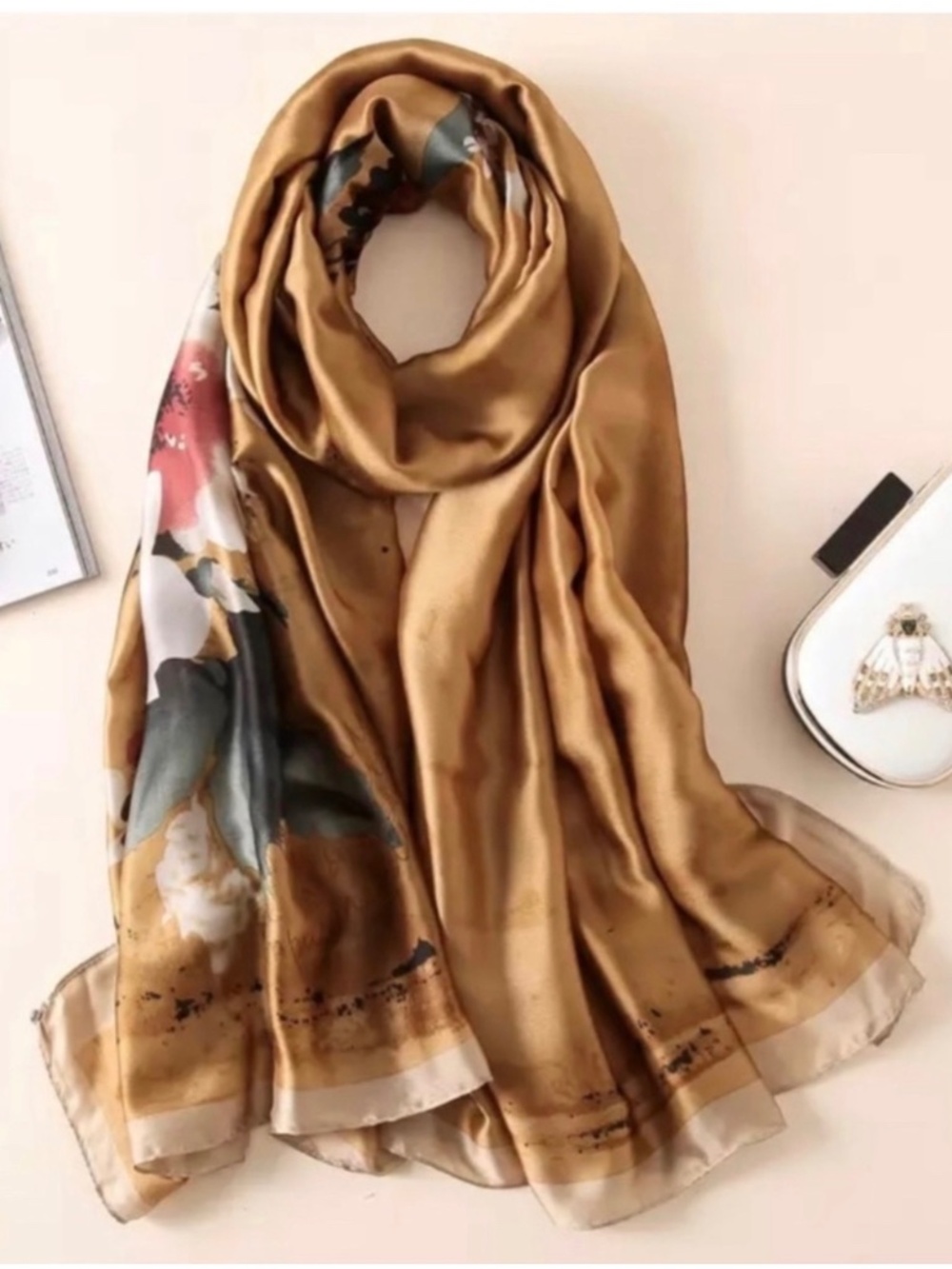 NWT SILK SCARF LUXURY STYLE STOLES WOMEN HEADBAND BAND STOLEN SHAWL PASHMINA